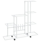 Vidaxl Flower Stand med hjul 94,5x25x92,5 cm metal hvid