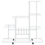 Vidaxl Flower Stand med hjul 94,5x25x92,5 cm metal hvid