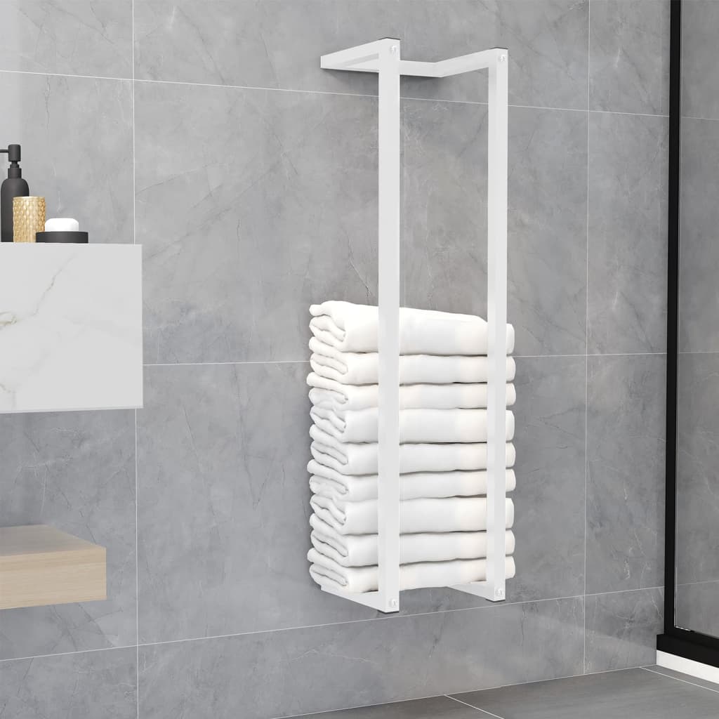 Vidaxl toalha rack 25x20x95 cm de aço branco