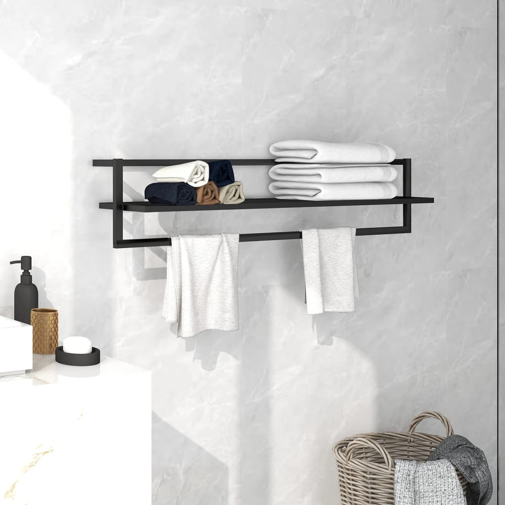 Ręcznik ręcznika vidaxl 95x25x22 cm żelaza czarna