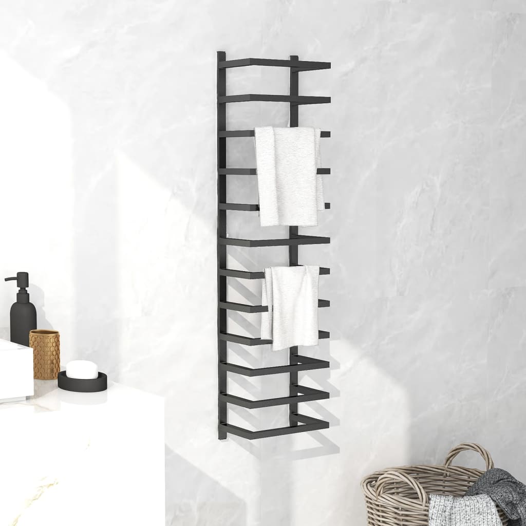 Bidaxl handduk rack 24x12x96 cm stål svart