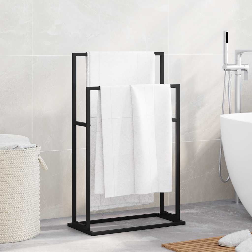 Estante de toalla Vidaxl separada 48x24x78.5 cm de hierro negro