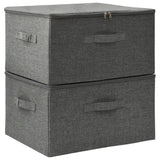 Vidaxl opbevaringsbokse 2 stk. 43x34x23 cm stof anthracit -farvet