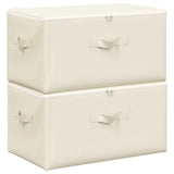 Vidaxl storage boxes 2 pcs 43x34x23 cm fabric cream -colored