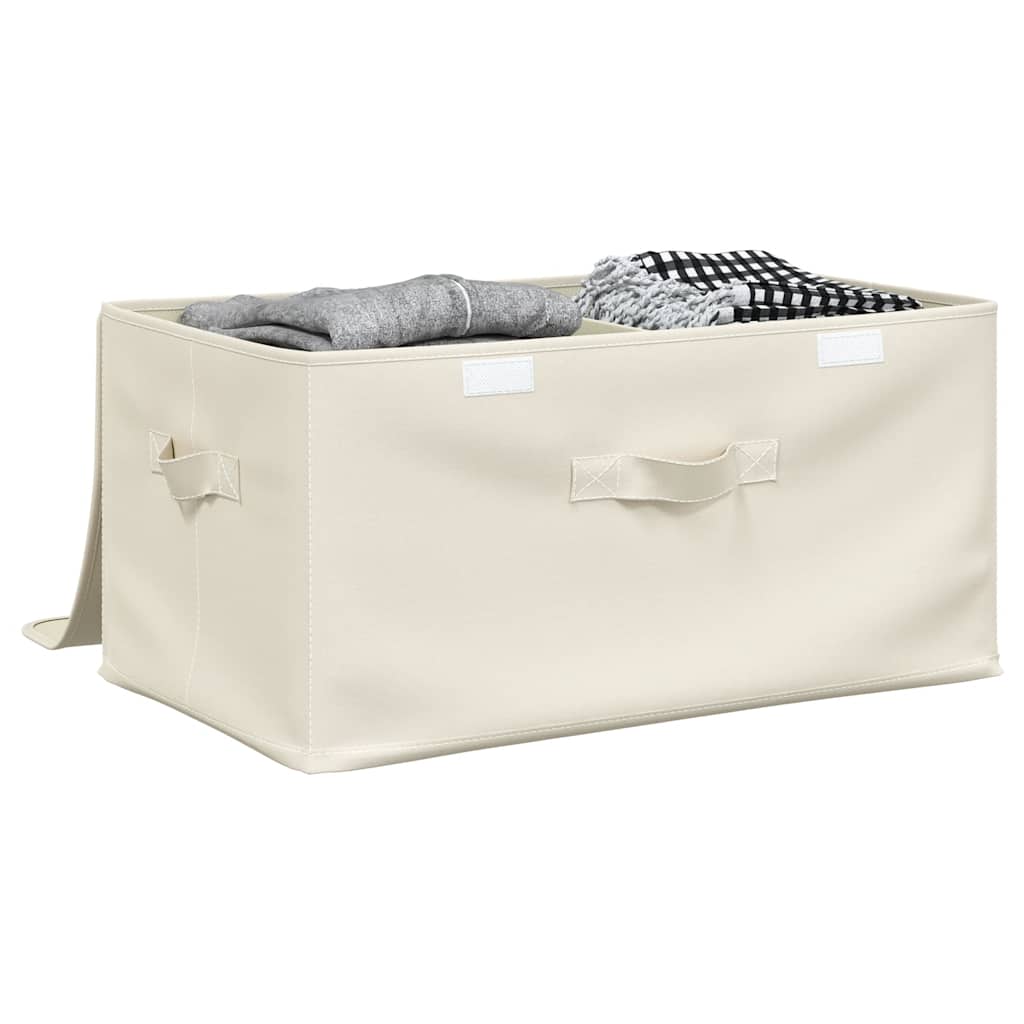 Vidaxl storage boxes 2 pcs 43x34x23 cm fabric cream -colored