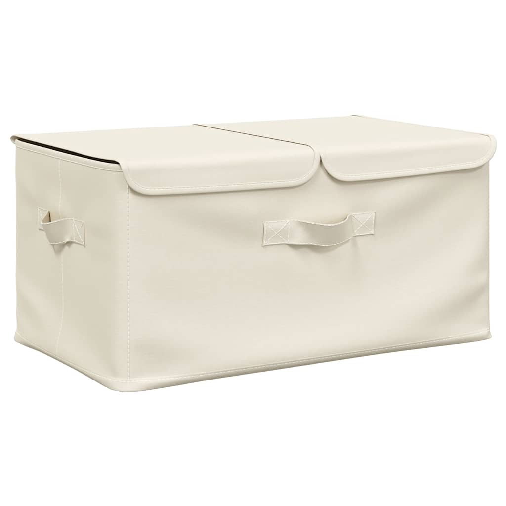 Caja de almacenamiento Vidaxl 50x30x25 cm de crema de tela