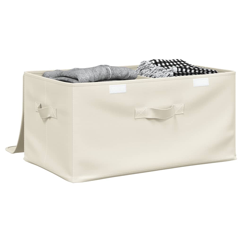 Caja de almacenamiento Vidaxl 50x30x25 cm de crema de tela