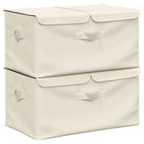 VIDAXL -Speicherboxen 2 PCs 50x30x25 cm Stoffcreme farbig