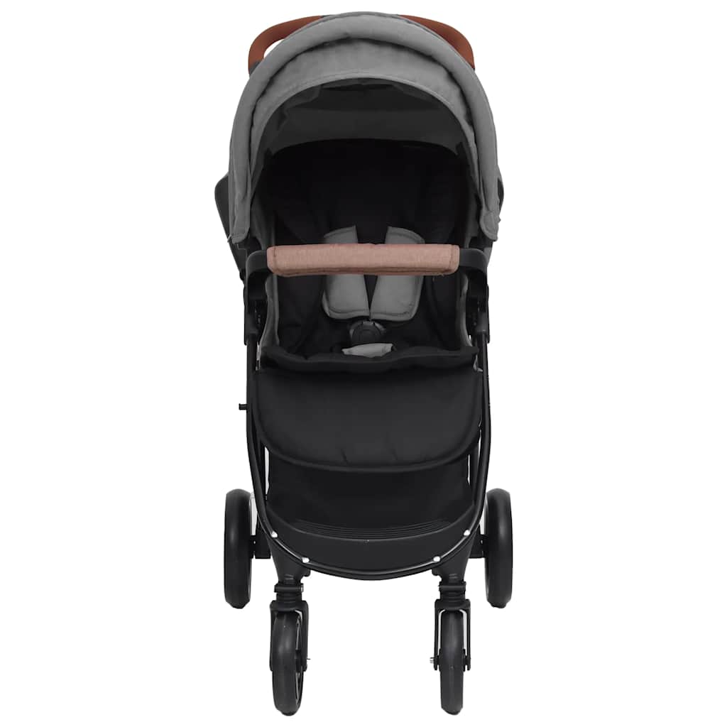 Vidaxl stroller 2-in-1 steel light gray