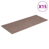 Vidaxl stair mats self -adhesive 15 pieces 60x25 cm light brown rectangular