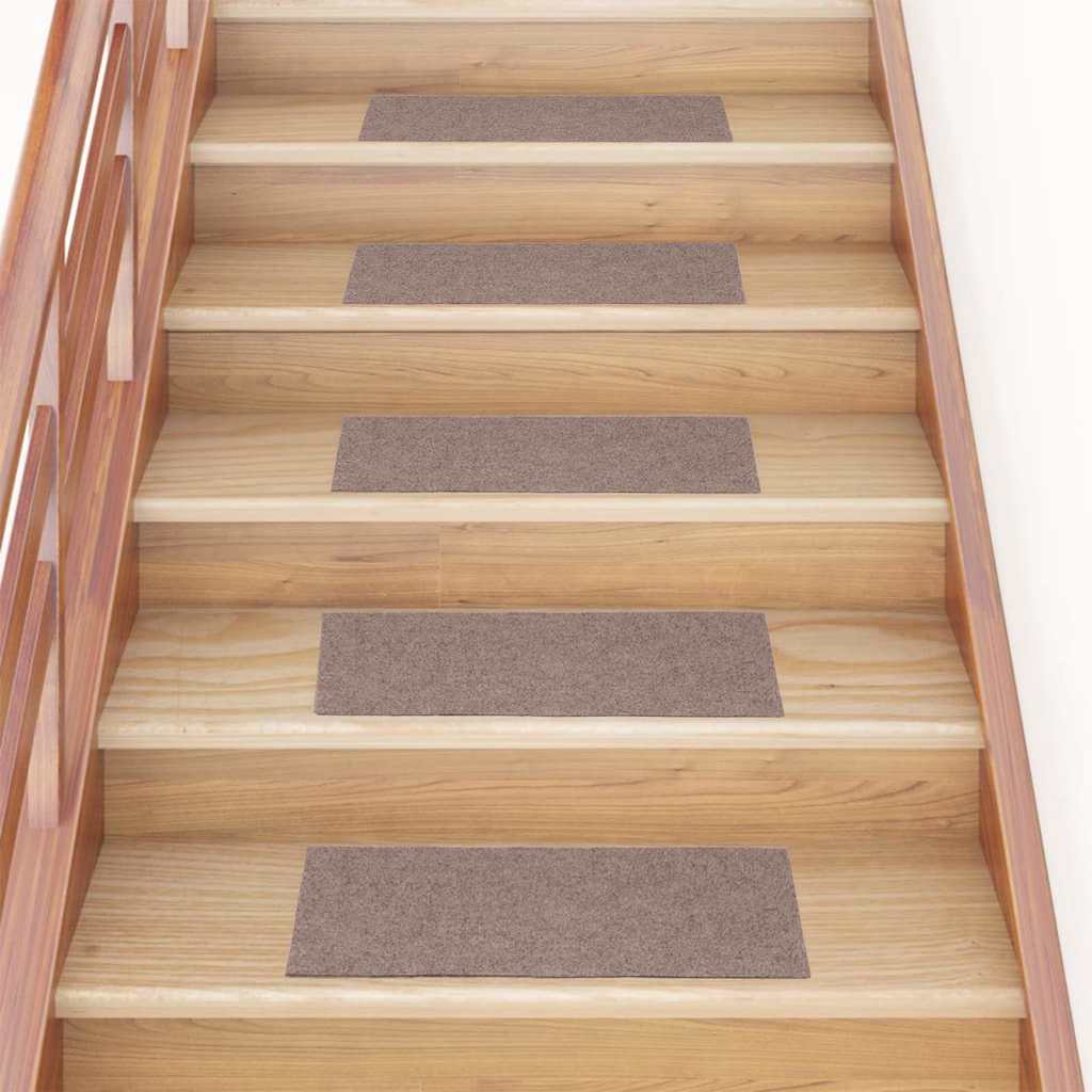 Vidaxl stair mats self -adhesive 15 pieces 60x25 cm light brown rectangular