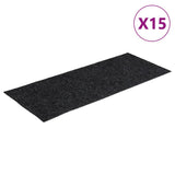 Vidaxl stair mats self -adhesive 15 pieces 60x25 cm gray rectangular