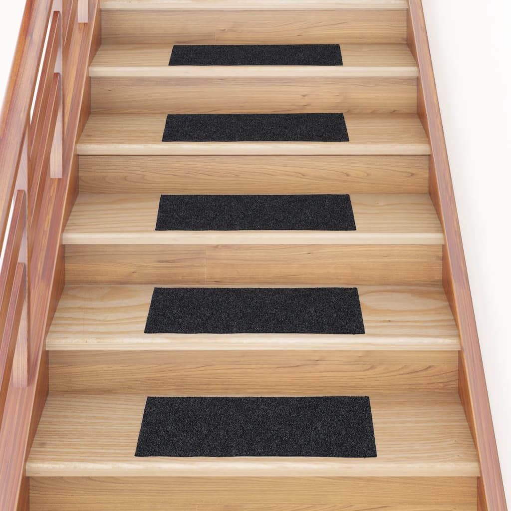 Vidaxl stair mats self -adhesive 15 pieces 60x25 cm gray rectangular