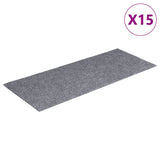 Vidaxl trapmatten zelfklevend 15 stuks 60x25 cm lichtgrijs rechthoekig