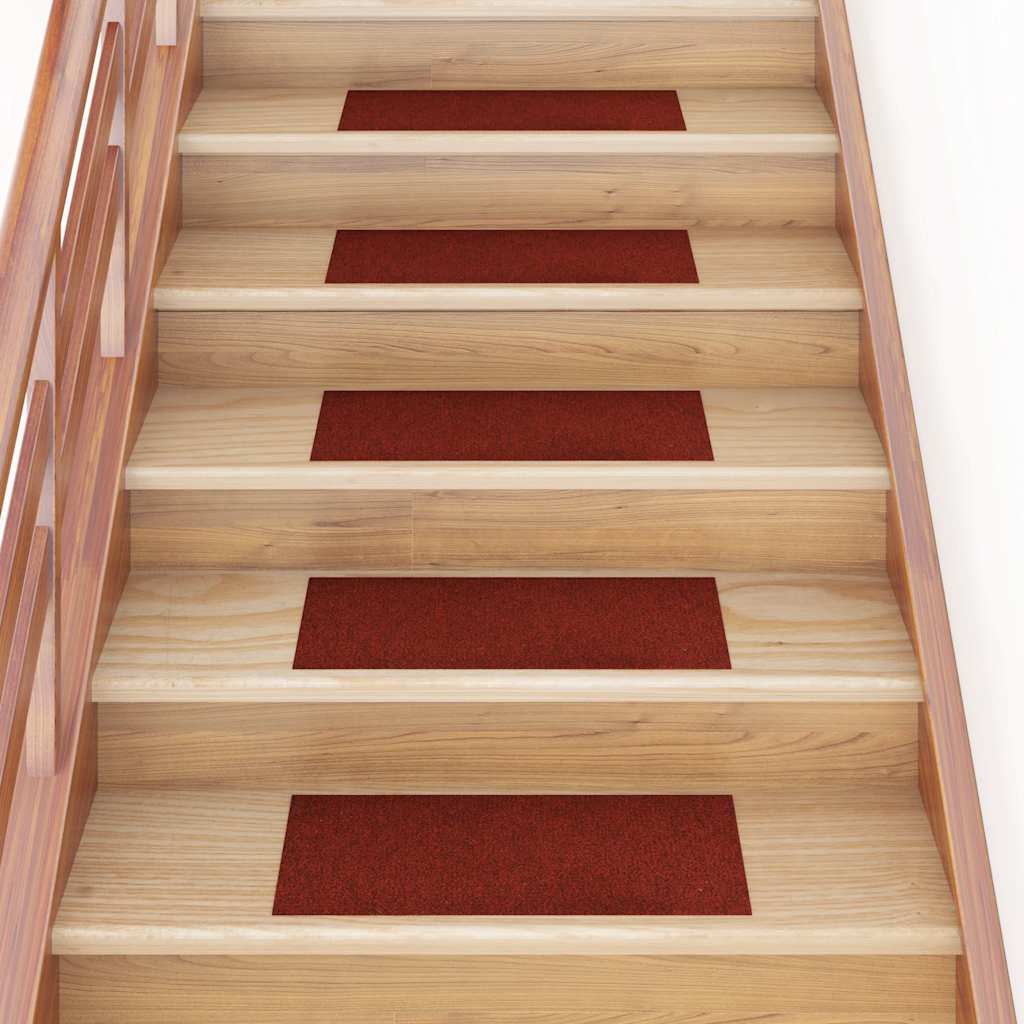 Vidaxl stair mats self -adhesive 15 pieces 60x25 cm bordeaux red rectangular