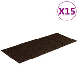 Vidaxl stair mats self -adhesive 15 pieces 60x25 cm brown rectangular