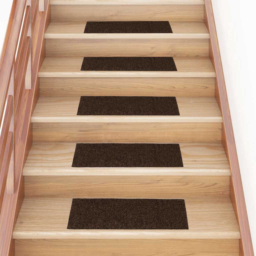 Vidaxl stair mats self -adhesive 15 pieces 60x25 cm brown rectangular