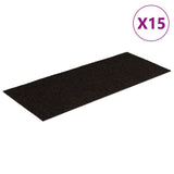 Vidaxl tappetini per autoadesivo 15 pezzi 60x25 cm rettangolare marrone scuro