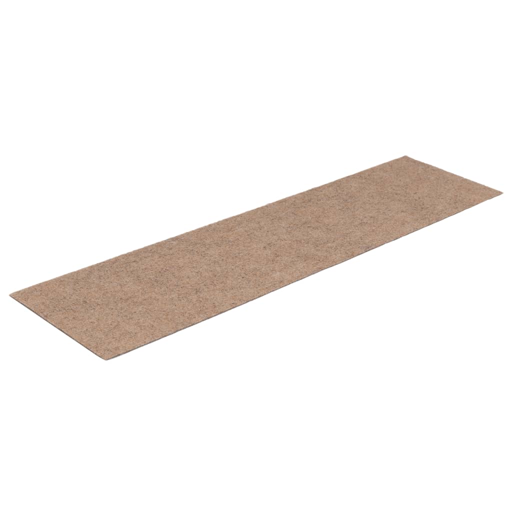 Vidaxl stair mats self -adhesive 15 pieces 76x20 cm light brown rectangular
