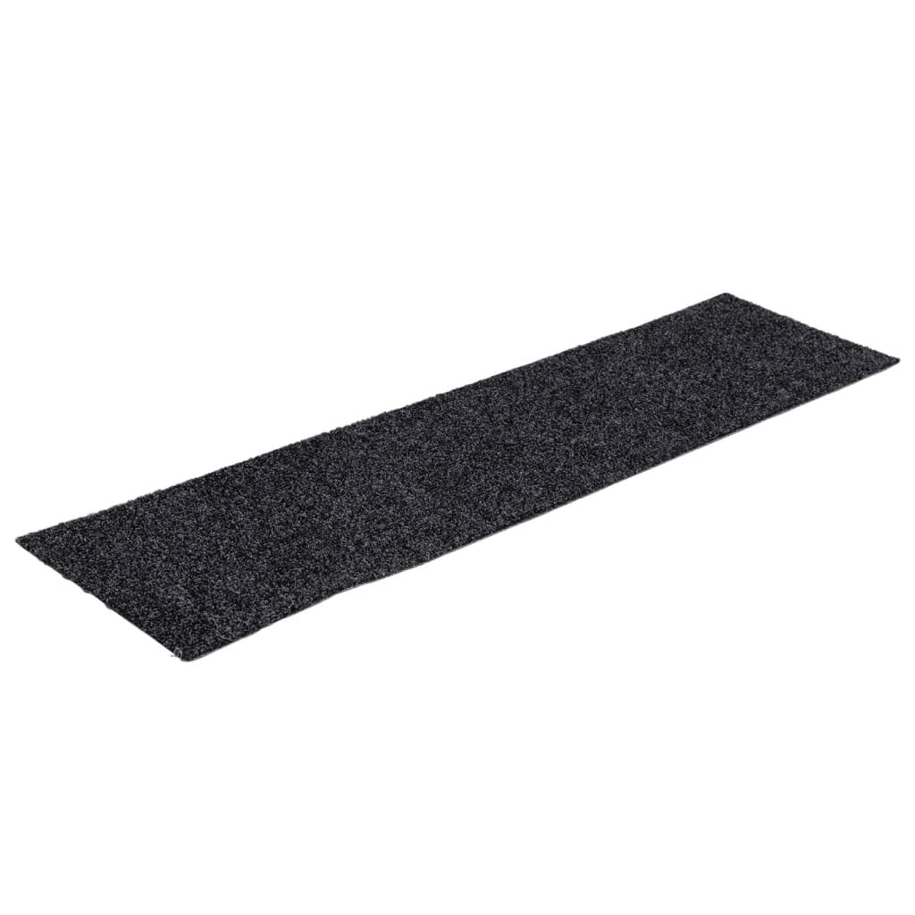Vidaxl stair mats self -adhesive 15 pieces 76x20 cm gray rectangular