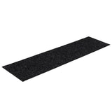 Vidaxl Self-Adhesive Stair Mats, 15 Pieces, 76x20 cm, Black, Rectangular