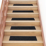 Vidaxl stair mats self -adhesive 15 pieces 76x20 cm black rectangular