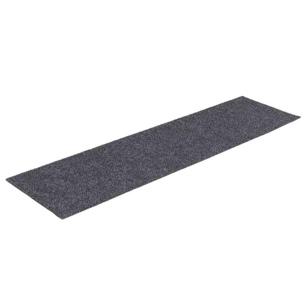Vidaxl trappematter selvbehandle 15 stykker 76x20 cm lysegrå rektangulær