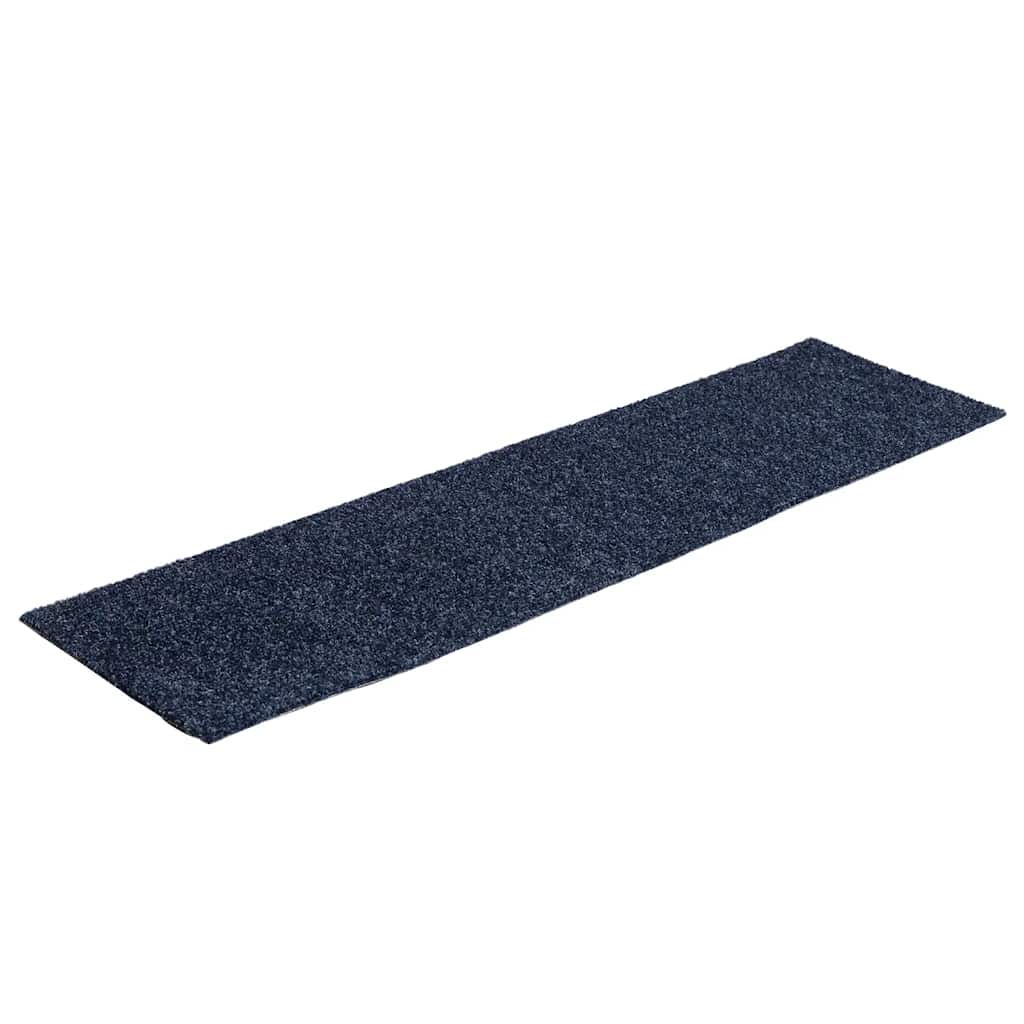 Vidaxl trapmatten zelfklevend 15 stuks 76x20 cm grijs blauw rechthoekig