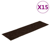 Vidaxl stair mats self -adhesive 15 pieces 76x20 cm brown rectangular