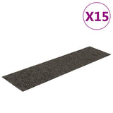 Vidaxl stair mats self -adhesive 15 pieces 76x20 cm anthracite rectangular