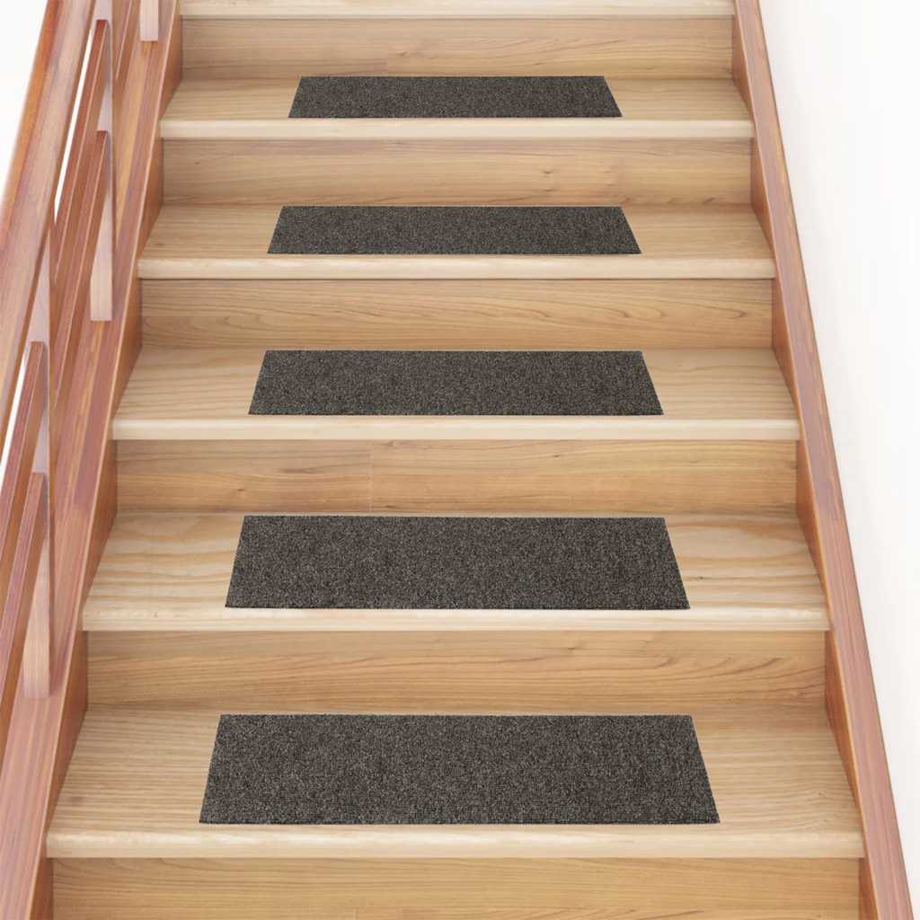 Vidaxl stair mats self -adhesive 15 pieces 76x20 cm anthracite rectangular