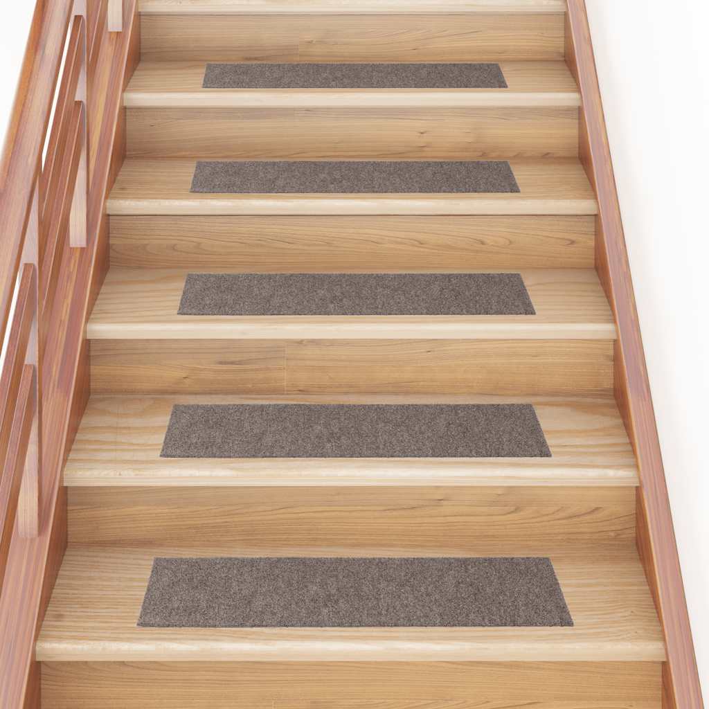 Vidaxl trappematter selvbehandle 15 stykker 76x20 cm beige rektangulær