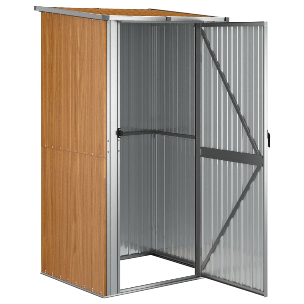 Vidaxl Garden Shed 118,5x97x209,5 cm ocynkowana stalowa brąz