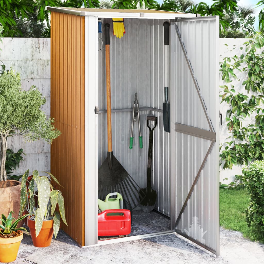 Vidaxl Garden Shed 118,5x97x209,5 cm ocynkowana stalowa brąz