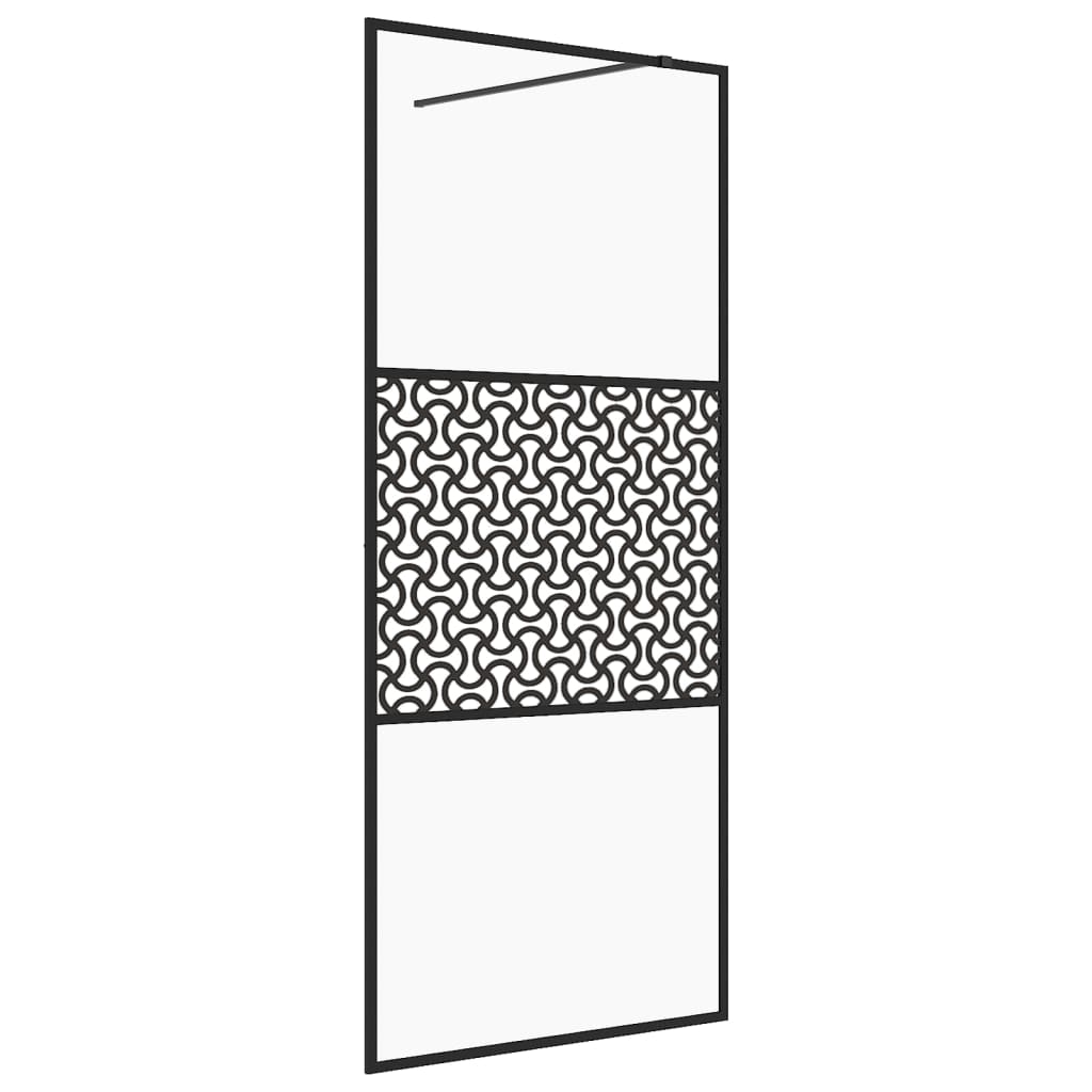 Vidaxl Walk-in sprchová zeď 100x195 cm esg-glas transparentní a černá