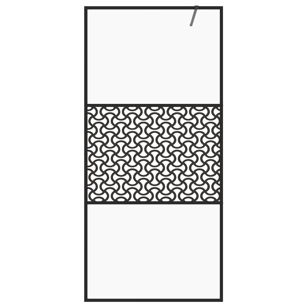 Vidaxl Walk-in sprchová zeď 100x195 cm esg-glas transparentní a černá