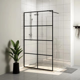 Vidaxl Walk-in shower wall 90x195 cm ESG-Glas Transparent and Black