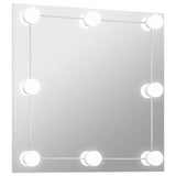 Vidaxl Wand Spigel mat LED Luuchten Quadrat Glas