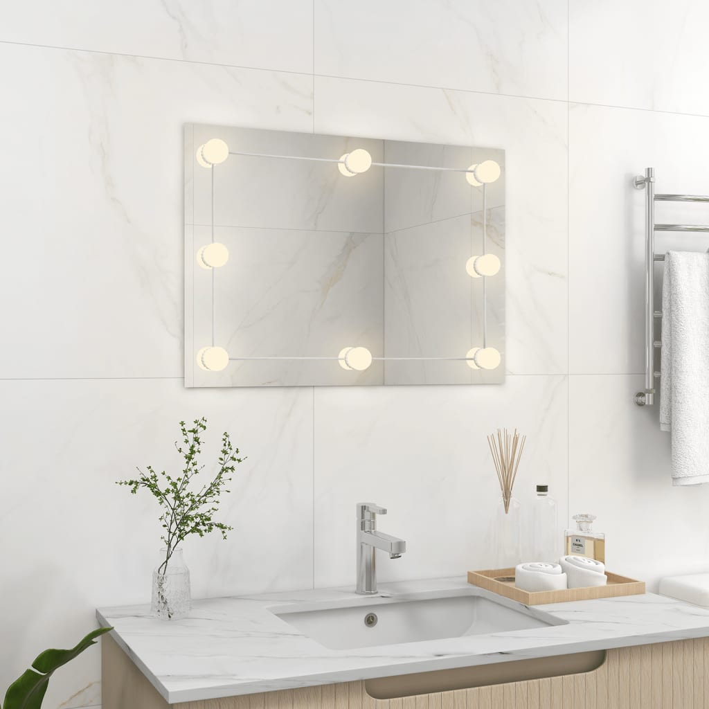 Specchio da parete Vidaxl senza tela lampade a LEDS RECTANGOLA