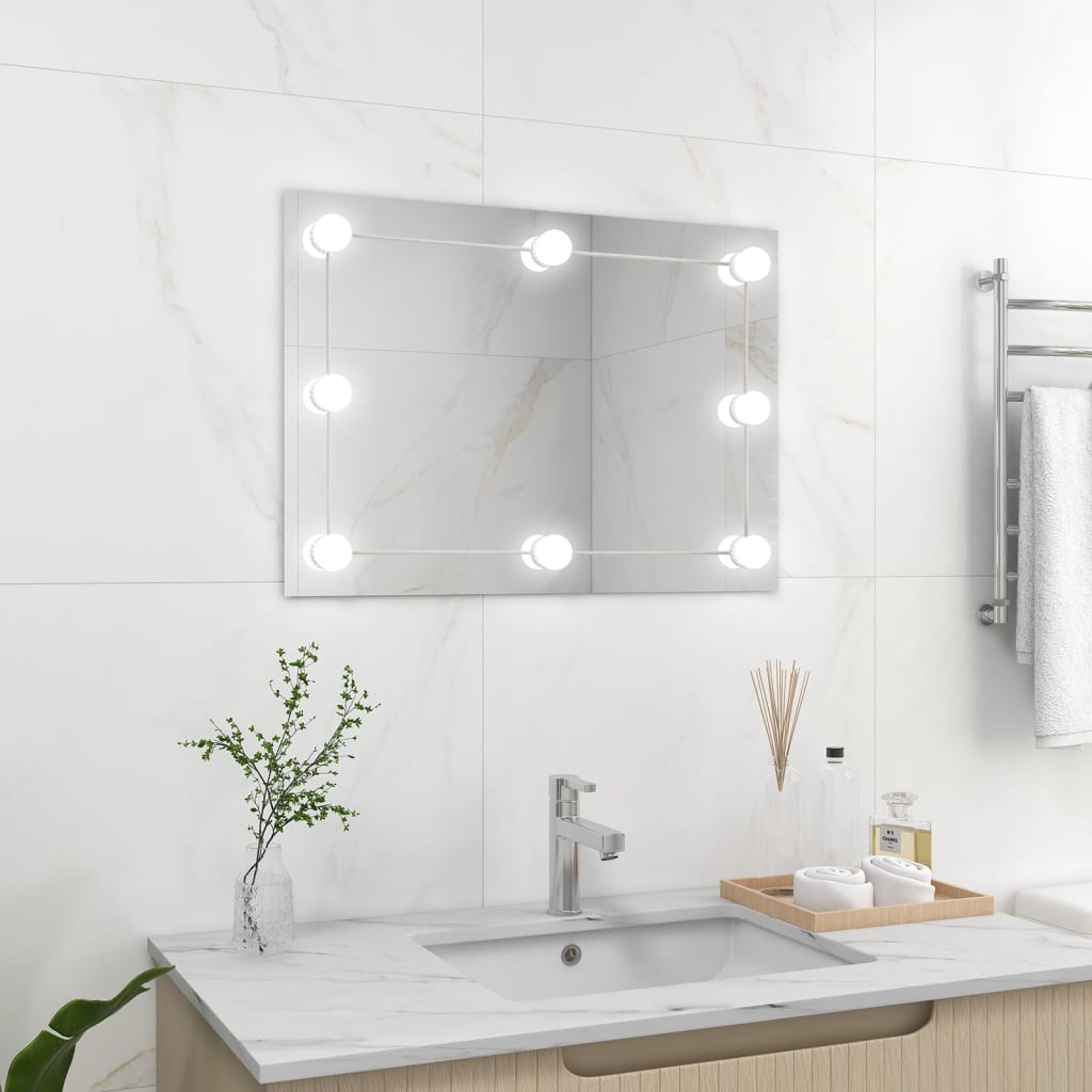 Specchio da parete Vidaxl senza tela lampade a LEDS RECTANGOLA
