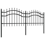 Vidaxl Garden Fence con puntos de pila 115 cm de polvo de acero con recubrimiento negro