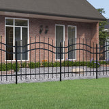 VidaXL garden fence with spile points 140 cm powder -coated steel black