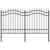 VidaXL garden fence with spile points 165 cm powder -coated steel black