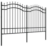 VidaXL garden fence with spile points 165 cm powder -coated steel black