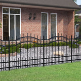 VidaXL garden fence with spile points 140 cm powder -coated steel black
