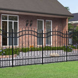 VidaXL garden fence with spile points 165 cm powder -coated steel black