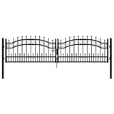 VidaXL port with pile points 305x120 cm powder -coated steel black