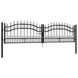 VidaXL port with pile points 305x120 cm powder -coated steel black