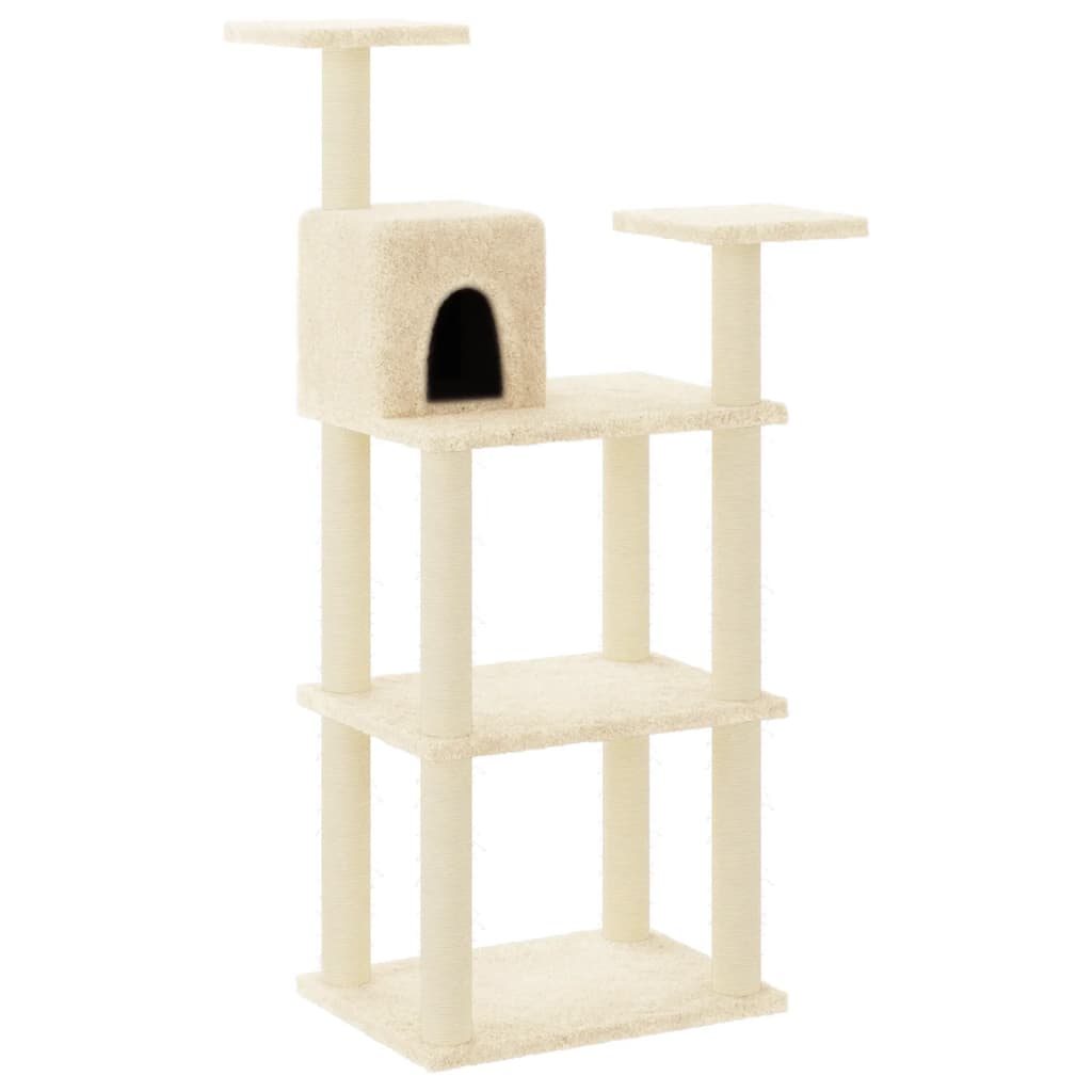 Vidaxl Cat Scracking Post s sisal škrábancovými sloupky 118,5 cm krém -