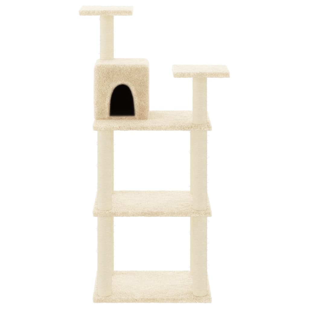 Vidaxl Cat Scracking Post s sisal škrábancovými sloupky 118,5 cm krém -